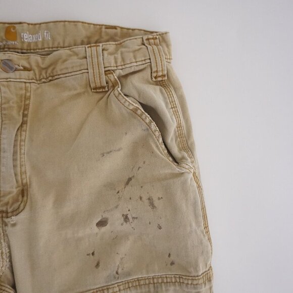 Carhartt Sandstone Tan Double Knee '19 Relaxed Fit Carpenter Painter Pants 34X34 - Picture 9 of 16